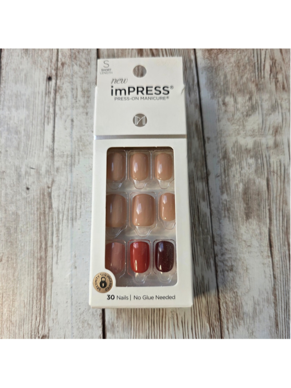 Women's imPRESS Press-On Nails Beige and Red